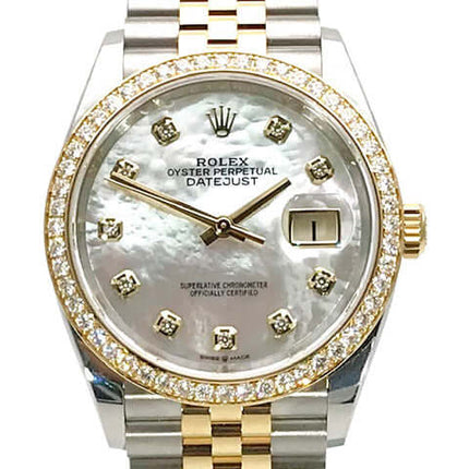 Rolex Datejust 36 Edelstahl Oystersteel Gelbgold Diamant Lünette Herrenuhr