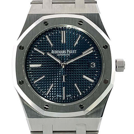 Audemars Piguet Royal Oak Uhr in Edelstahl mit blauem Zifferblatt, Luxus-Herrenuhr online kaufen