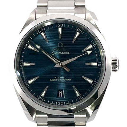 Omega Seamaster Aqua Terra Master Co-Axial Uhr mit blauem Zifferblatt und Edelstahlarmband