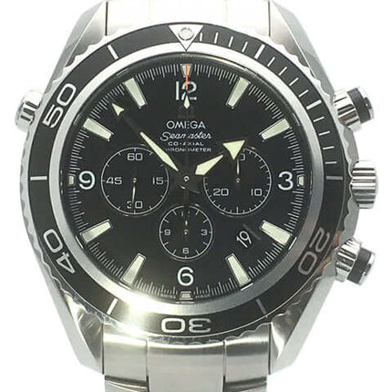 Omega Seamaster Planet Ocean 600M Co-Axial Chronograph Edelstahl Uhr mit schwarzem Zifferblatt
