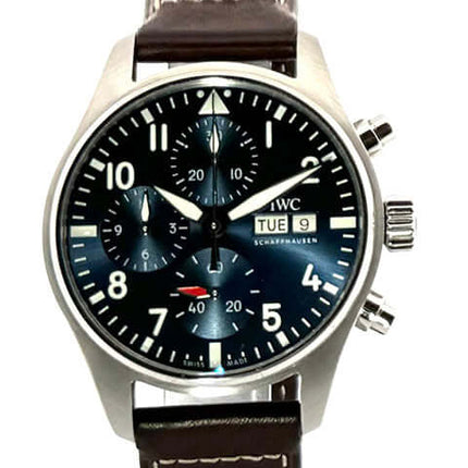 IWC Fliegeruhr mit braunem Lederarmband und schwarzem Zifferblatt – Spitfire, Mark XVIII, Big Pilot, Top Gun Modelle bei Uhren2000 günstig kaufen.
