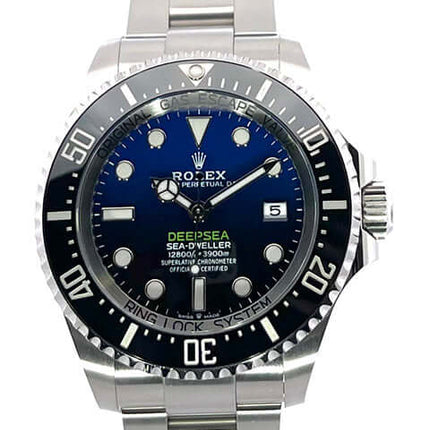 Rolex Sea-Dweller Deepsea Uhr in Edelstahl mit blau-schwarzem Zifferblatt, sofort verfügbar, gebraucht und neu kaufen.