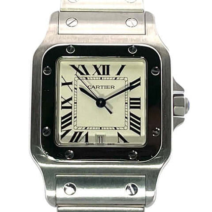 Cartier Santos de Cartier Galbee Uhr mit Edelstahlgehäuse und römischem Zifferblatt