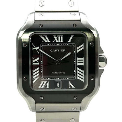 Cartier Santos de Cartier Herrenuhr mit Edelstahlarmband und römischen Ziffern. Luxusuhr jetzt online kaufen.