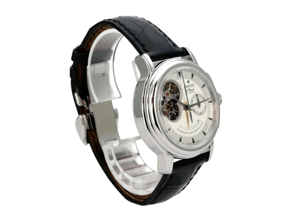 Zenith Chronomaster El Primero Open 03.0240.4021/01.C495, Automatikuhr mit schwarzem Lederband und offenem Zifferblatt