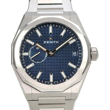 Zenith Defy Skyline 03.9300.3620/51.I001 Automatik-Uhr mit blauem Zifferblatt und Edelstahlarmband.