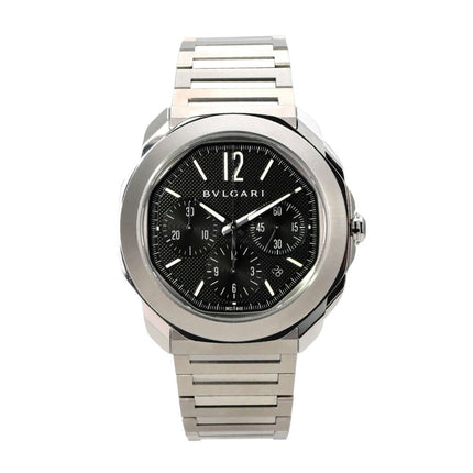 Bvlgari Octo Roma Chronograph Steel 103471 mit schwarzem Zifferblatt und Edelstahlarmband