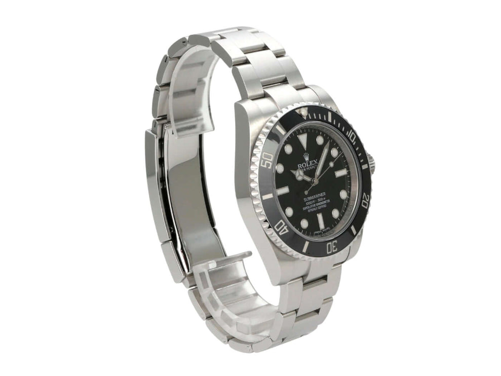 Rolex Submariner No Date 114060 Edelstahl-Uhr mit schwarzem Zifferblatt und Oyster-Armband