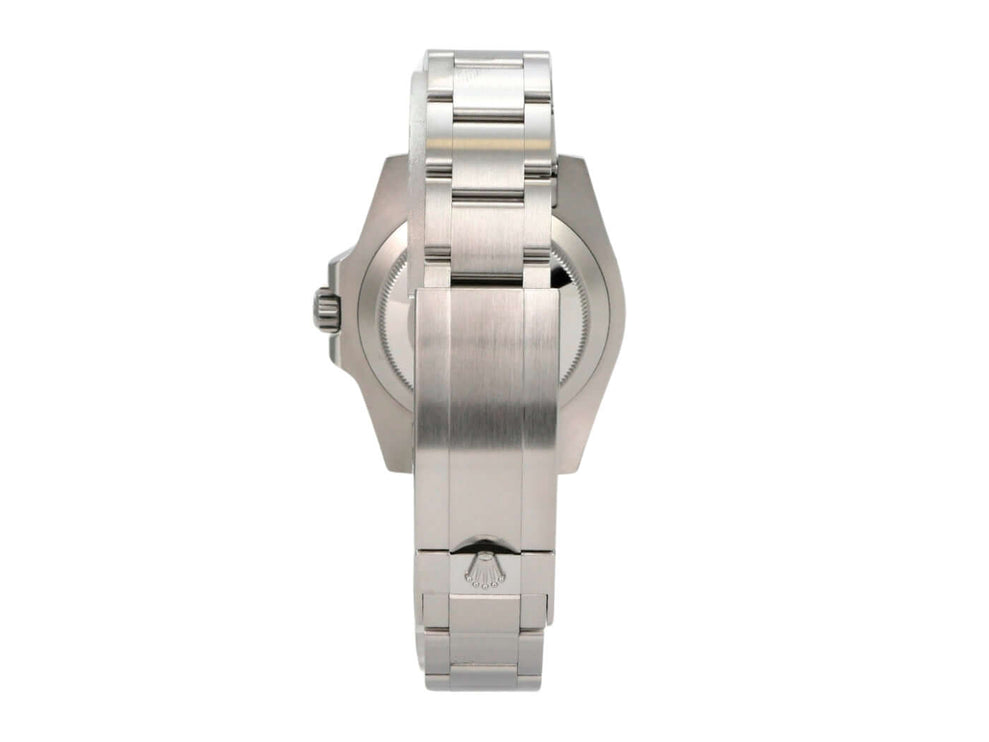 Rolex Submariner No Date 114060 Uhr von hinten mit Edelstahlband und Oyster-Lock-Schließe.