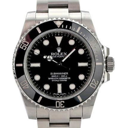 Rolex Submariner No Date 114060 Uhr aus Edelstahl mit schwarzem Zifferblatt, Keramiklünette und Oysterband
