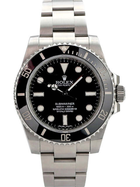 Rolex Submariner No Date 114060 Uhr aus Edelstahl mit schwarzem Zifferblatt, Keramiklünette und Oysterband