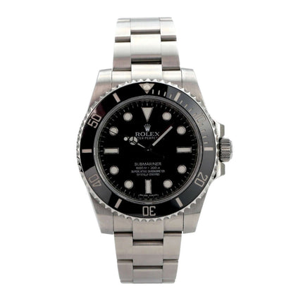 Rolex Submariner No Date 114060, schwarzes Zifferblatt, Edelstahlband, Keramiklünette, Automatik, 40 mm