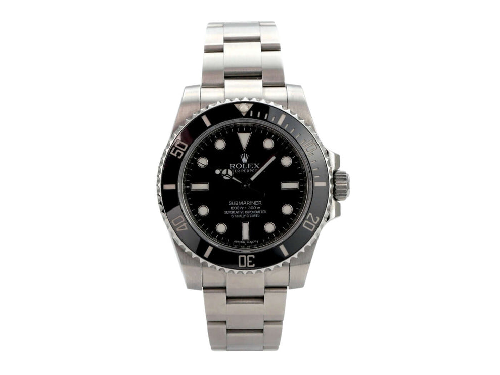Rolex Submariner No Date 114060, schwarzes Zifferblatt, Edelstahlband, Keramiklünette, Automatik, 40 mm