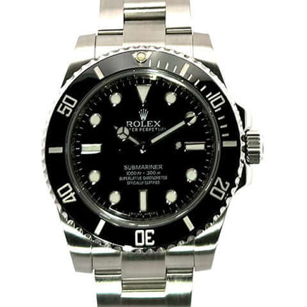 Rolex Submariner No Date 114060 aus Edelstahl mit schwarzem Zifferblatt, Keramik Lünette und Oysterband, 40 mm Gehäusedurchmesser.