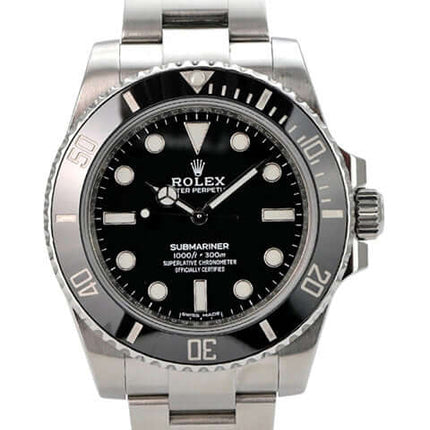 Rolex Submariner No Date 114060 Uhr mit schwarzem Zifferblatt und Edelstahlarmband