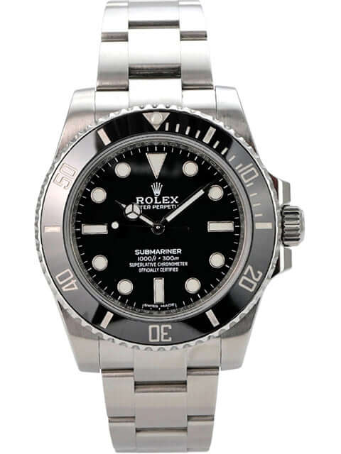 Rolex Submariner No Date 114060 Uhr mit schwarzem Zifferblatt und Edelstahlarmband