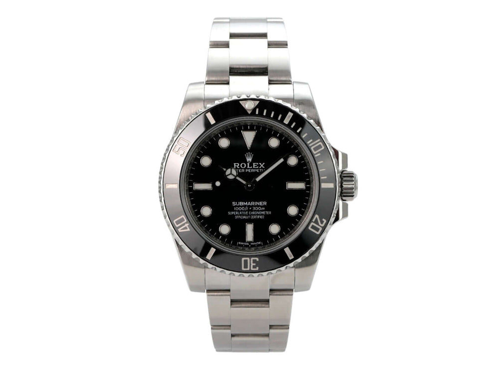 Rolex Submariner No Date 114060, Edelstahl, 40 mm Durchmesser, schwarzes Zifferblatt, Oyster-Edelstahlband.