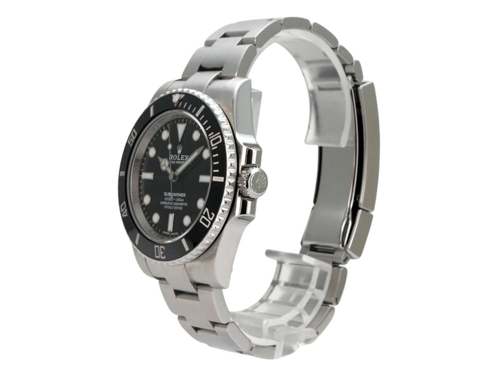 Rolex Submariner No Date 114060 Edelstahl Uhr mit schwarzem Zifferblatt und Oyster-Armband