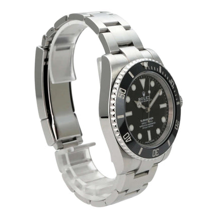 Rolex Submariner No Date 114060 Edelstahl Armbanduhr mit schwarzem Zifferblatt und Oyster-Band