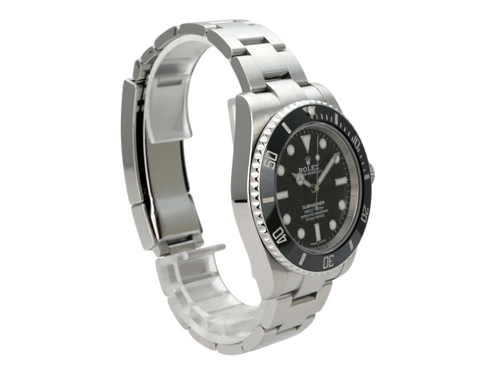 Rolex Submariner No Date 114060 Edelstahl Armbanduhr mit schwarzem Zifferblatt und Oyster-Band