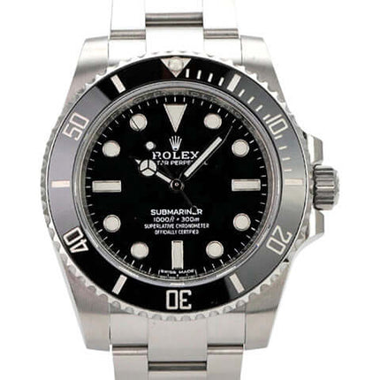 Rolex Submariner No Date 114060 mit Edelstahl-Gehäuse und schwarzem Zifferblatt, 40 mm Durchmesser, Automatikwerk.