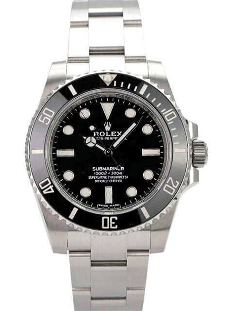Rolex Submariner No Date 114060 mit Edelstahl-Gehäuse und schwarzem Zifferblatt, 40 mm Durchmesser, Automatikwerk.