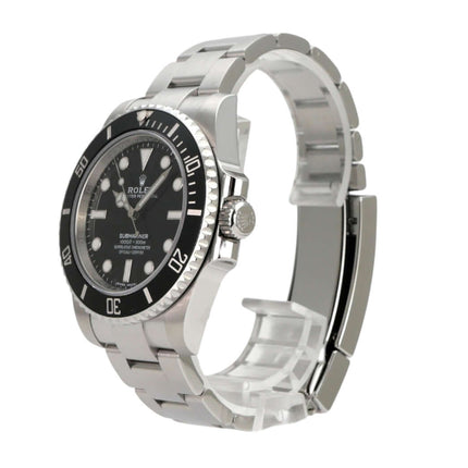 Rolex Submariner No Date 114060 Edelstahl-Uhr mit schwarzem Zifferblatt und drehbarer Lünette