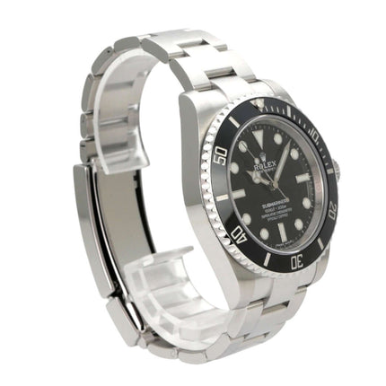 Rolex Submariner No Date 114060 Edelstahl-Uhrenarmband, schwarzes Zifferblatt, einseitig drehbare Lünette.