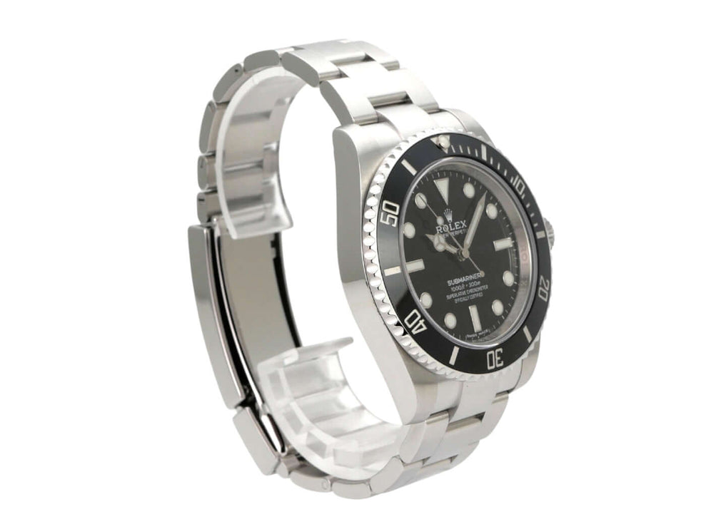 Rolex Submariner No Date 114060 Edelstahl-Uhrenarmband, schwarzes Zifferblatt, einseitig drehbare Lünette.