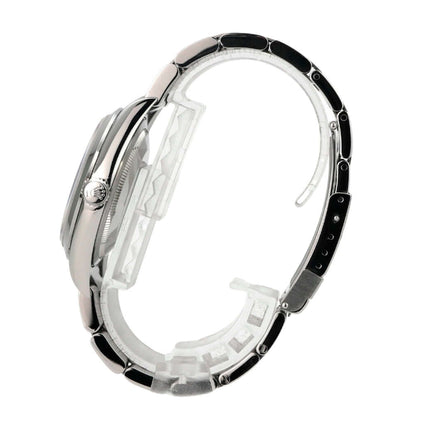 Rolex Explorer I Edelstahl 36 Ref. 114270 Uhrenseite mit Oyster-Edelstahlarmband und Faltschließe.