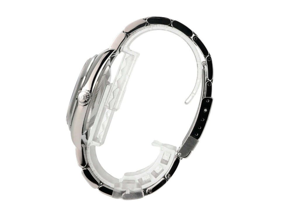 Rolex Explorer I Edelstahl 36 Ref. 114270 Uhrenseite mit Oyster-Edelstahlarmband und Faltschließe.