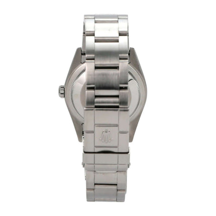 Rolex Explorer I Edelstahl 36 Ref. 114270 Rückansicht mit Edelstahlarmband und Gehäuse