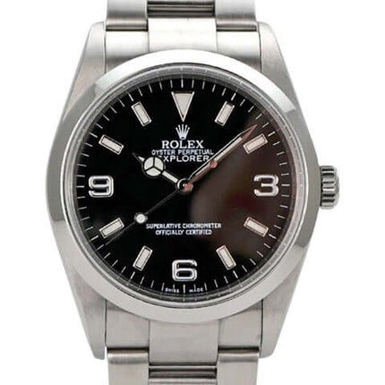Rolex Explorer I Edelstahl 36 114270 mit schwarzem Zifferblatt und Edelstahlarmband