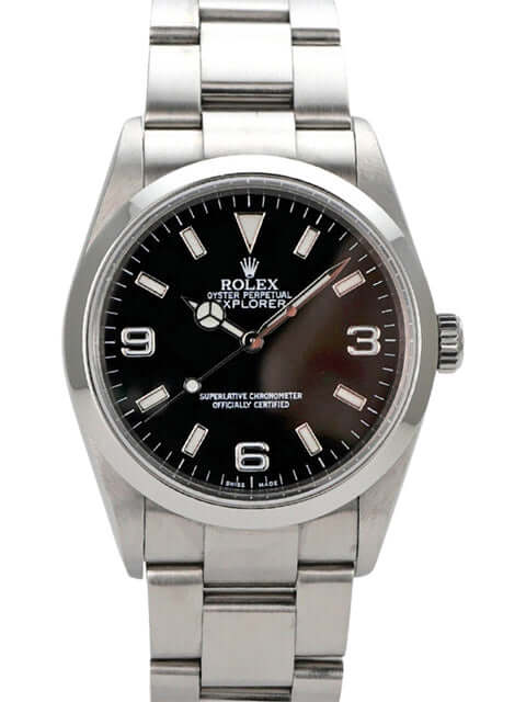 Rolex Explorer I Edelstahl 36 114270 mit schwarzem Zifferblatt und Edelstahlarmband