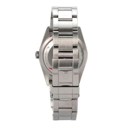 Rolex Explorer I Edelstahl 36 114270 Armbanduhr von hinten mit hochwertigem Edelstahl-Armband