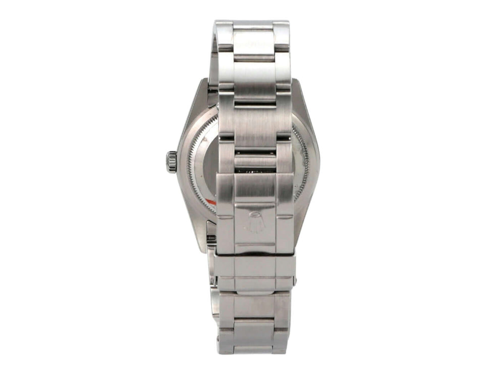 Rolex Explorer I Edelstahl 36 114270 Armbanduhr von hinten mit hochwertigem Edelstahl-Armband