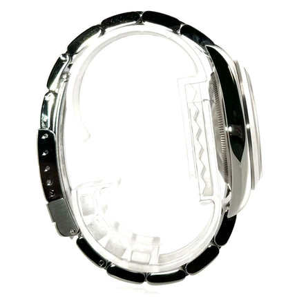 Rolex Explorer I Edelstahl 36 Ref. 114270 Armband und Gehäuse seitlichansicht - poliertes und satiniertes Edelstahl, 36 mm Durchmesser