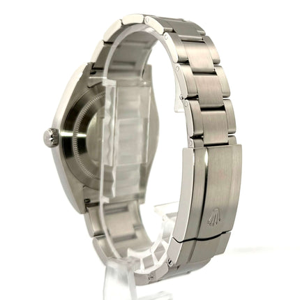 Edelstahl Armband der Rolex Oyster Perpetual 39 red grape 114300, poliert und satiniert, mit Faltschließe.