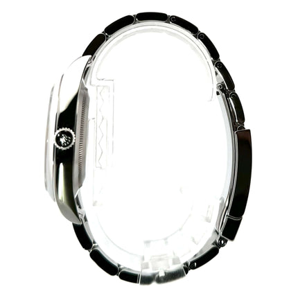 Seitenansicht Rolex Oyster Perpetual 39 red grape 114300, Edelstahlgehäuse und Armband, gebraucht, sehr guter Zustand, 39 mm, 2018, LC100