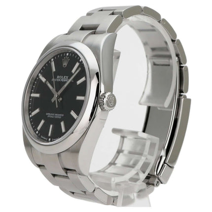 Rolex Oyster Perpetual 39 Schwarz 114300 - schwarze Herrenarmbanduhr aus Edelstahl mit Automatik und Oysterband