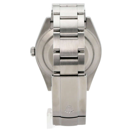 Rolex Oyster Perpetual 39 Schwarz 114300, Edelstahlarmband und Gehäuse, Rückansicht
