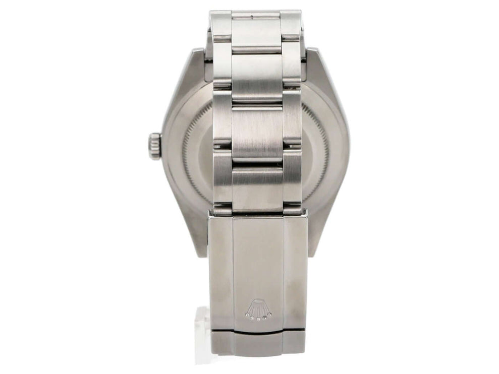 Rolex Oyster Perpetual 39 Schwarz 114300, Edelstahlarmband und Gehäuse, Rückansicht