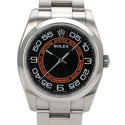 Rolex Oyster Perpetual 36 116000 Schwarz, Edelstahlgehäuse, schwarzes Zifferblatt, Automatikwerk, sehr guter Zustand.