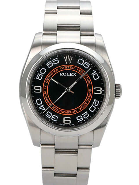 Rolex Oyster Perpetual 36 116000 Schwarz, Edelstahlgehäuse, schwarzes Zifferblatt, Automatikwerk, sehr guter Zustand.