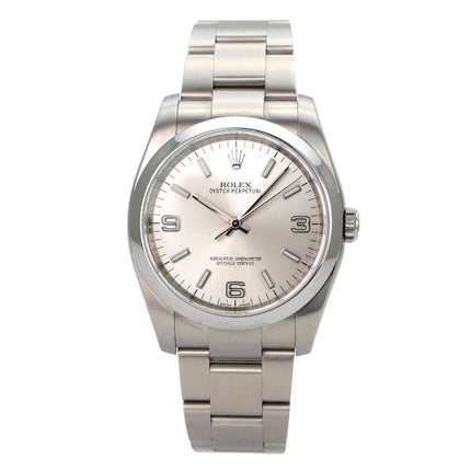 Rolex Oyster Perpetual 36 116000 Silber mit silberfarbenem Zifferblatt und Edelstahlarmband