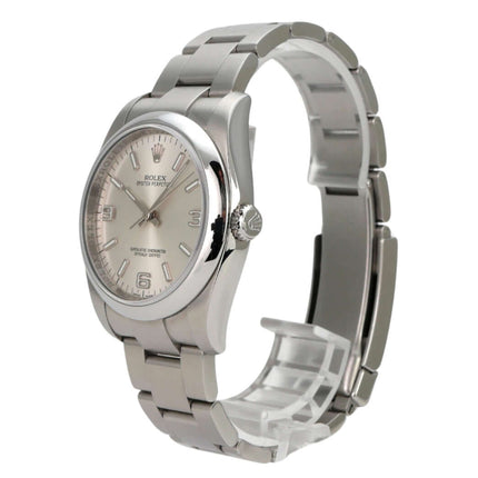 Rolex Oyster Perpetual 36 116000 Silber, 36 mm Edelstahlarmband, silberfarbenes Zifferblatt, Automatikwerk.