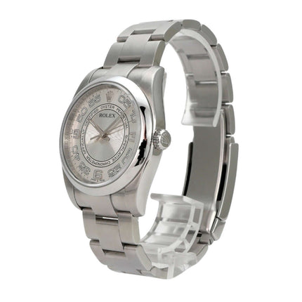 Rolex Oyster Perpetual 36 116000 Silber Arabisch mit silbernem Zifferblatt und Edelstahlarmband