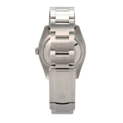 Rolex Oyster Perpetual 36 116000 Silber Arabisch Rückansicht des Armbands aus Edelstahl