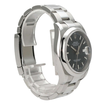 Rolex Datejust 36 Edelstahl 116200 Blau, gebrauchte Herrenarmbanduhr aus Edelstahl mit blauem Zifferblatt