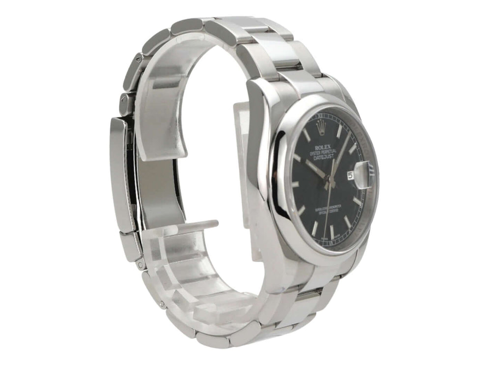 Rolex Datejust 36 Edelstahl 116200 Blau, gebrauchte Herrenarmbanduhr aus Edelstahl mit blauem Zifferblatt